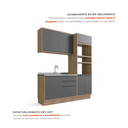 Ver imagem 5 de Cozinha Compacta Modulada 3 Peças com Armário Aéreo, Balcão e Torre Quente 100% MDF Viena Louro Frei
