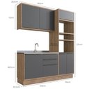 Ver imagem 4 de Cozinha Compacta Modulada 3 Peças com Armário Aéreo, Balcão e Torre Quente 100% MDF Viena Louro Frei