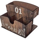 Ver imagem 2 de Porta Guardanapos Sachê de Mesa Mdf Bar Lanchonete 1 Ao 10 Zanline Marrom