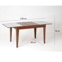 Ver imagem 7 de Mesa de Jantar Extensível Madeira Maciça Tampo com Vidro Paris 