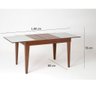 Mesa de Jantar Extensível Madeira Maciça Tampo com Vidro Paris  - 6