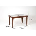 Ver imagem 3 de Mesa de Jantar Extensível Madeira Maciça Tampo com Vidro Paris Marrom/Imbuia/Off White