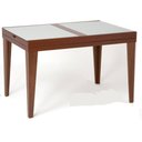 Ver imagem 2 de Mesa de Jantar Extensível Madeira Maciça Tampo com Vidro Paris Marrom/Imbuia/Off White