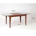 Ver imagem 4 de Mesa de Jantar Extensível Madeira Maciça Tampo com Vidro Paris Marrom/Imbuia/Off White