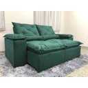 Ver imagem 2 de Sofá 3 Lugares Retrátil e Reclinável 2,00 Metros Alpoim Estofados Verde 18 Athenas