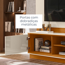 Ver imagem 6 de Home Theater Rack Siena 2 Portas com Kit Rodízios P/ Tv até 75" - Cinamomo/off White Madetec