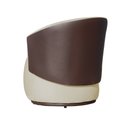 Ver imagem 3 de Kit 02 Poltronas Bia Redonda com Composê Suede Marfim e Corino Marrom - Fm