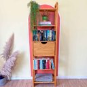 Ver imagem 1 de Estante 6 Prateleiras de Madeira Pinus Linea Slim com Gaveta Nozes