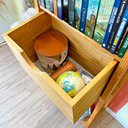 Ver imagem 3 de Estante 6 Prateleiras de Madeira Pinus Linea Slim com Gaveta Nozes