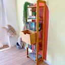 Ver imagem 2 de Estante 6 Prateleiras de Madeira Pinus Linea Slim com Gaveta Nozes