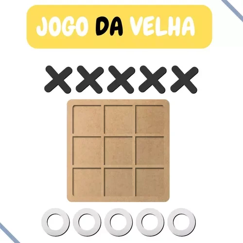 Tabuleiro Infantil de Jogo da Velha em Mdf Decorativo