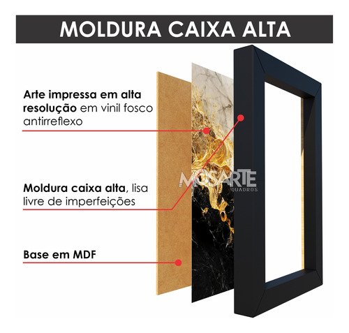 3 Quadros Decorativos Folhas Sala Quarto Casal Hall Grande - Preto - 4