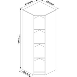 Guarda Roupa Casal Modulado com Espelho 3 Peças 8 Portas 3 Gavetas Wood  - 10