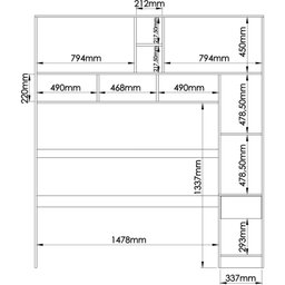 Guarda Roupa Casal Modulado com Espelho 3 Peças 8 Portas 3 Gavetas Wood  - 9