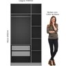 Guarda Roupa Casal Modulado com Espelho 3 Peças 8 Portas 3 Gavetas Wood  - 14