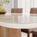 Ver imagem 4 de Mesa de Jantar 6 Lugares 160cm com Vidro Valt Nature/off H02 - Mpozenato