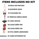 Ver imagem 2 de Caçamba Balde Pintura 10l+ Cabo Extensor 1,28m + Rolo Antirespingo 23cm + Suporte Garfo + Trincha 50