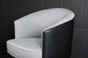 Ver imagem 5 de Poltrona Julia Giratoria Base Aluminio - Nobly Decor Cinza/Couro Preto