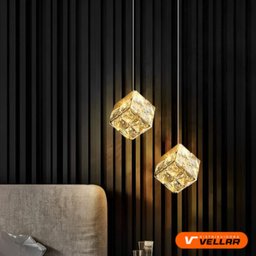 Luminária Pendente Cubo Quadrado de Cristal 10w - Led Bivolt - 7