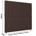 Ver imagem 2 de Cabeceira Cama Box Solteiro Ivana 90cm Sintético Marrom - Abmaza