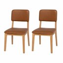 Ver imagem 1 de Kit com 2 Cadeiras Nili em Madeira para Sala de Jantar Yescasa Marrom/Caramelo