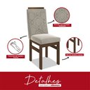 Ver mais imagens de Conjunto Mesa 160x82cm e 6 Cadeiras Madeira Maciça Cinza/Tabaco/Joli Creme