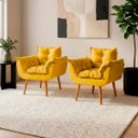 Ver imagem 1 de Kit 2 Poltronas Decorativas Reforçada para Sala Alice para Recepção Manicure Escritório Suede