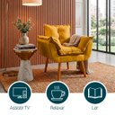 Ver imagem 5 de Kit 2 Poltronas Decorativas Reforçada para Sala Alice para Recepção Manicure Escritório Suede