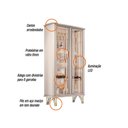 Ver imagem 3 de Cristaleira de Vidro com Led e Espelho Lucie Off White H01 - D’Rossi