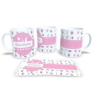 Canecas de Porcelana Branca Profissões Dentista