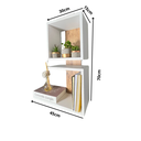 Ver imagem 4 de Nicho Decorativo em Mdf com Prateleiras no Branco com Madeirado