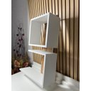 Ver imagem 5 de Nicho Decorativo em Mdf com Prateleiras no Branco com Madeirado