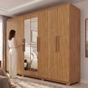 Ver imagem 6 de Guarda-Roupa Casal com Pés e Espelho 8 Portas 4 Gavetas Titanium