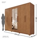 Ver imagem 3 de Guarda-Roupa Casal com Pés e Espelho 8 Portas 4 Gavetas Titanium