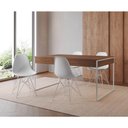 Ver imagem 1 de Mesa Jantar Industrial Retangular Amêndoa 137X90Cm Com 4 Cadeiras Brancas Base Ferr Cor: Amendoa