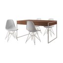Ver imagem 6 de Mesa Jantar Industrial Retangular Amêndoa 137X90Cm Com 4 Cadeiras Brancas Base Ferr Cor: Amendoa
