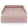 Sofá Cama Retrátil para Sala de Estar 194cm Una K01 Veludo Rosê - Lyam Decor - 3