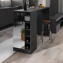 Ver imagem 1 de Bancada Balcão/mesa de Cozinha com Adega 1 Porta E espelho Multimóveis Mp2248 Preto