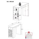 Ver imagem 5 de Bancada Balcão/mesa de Cozinha com Adega 1 Porta E espelho Multimóveis Mp2248 Preto