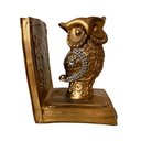 Ver imagem 6 de Par de Escultura Decorativa Coruja Dourado Porta-livros 13x11x8cm