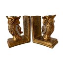 Ver imagem 3 de Par de Escultura Decorativa Coruja Dourado Porta-livros 13x11x8cm