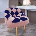Ver imagem 1 de Poltrona Paloma Escritório Sala Pé Palito Suede Rosa Bebê e Suede Azul Marinho - Dominic Decor
