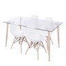 Conjunto de Sala de Jantar Mesa com Tampo de Vidro com 4 Cadeiras Base de Madeira Colmeia - 3
