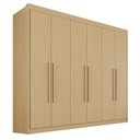 Ver imagem 3 de Guarda Roupa Casal 6 Portas 6 Gavetas 100% MDF Itália Plus Marrom/Jequitiba