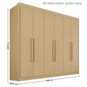 Ver imagem 4 de Guarda Roupa Casal 6 Portas 6 Gavetas 100% MDF Itália Plus Marrom/Jequitiba