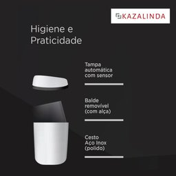 Lixeira Automática Inox 12 Litros Premium Sensor Banheiro Cozinha Escritório Kzi - 3