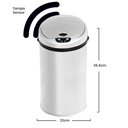 Ver imagem 2 de Lixeira Automática Inox 12 Litros Premium Sensor Banheiro Cozinha Escritório Kzi