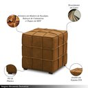 Ver imagem 3 de Puff Decorativo Augusto 43cm Sala de Estar Couro Caramelo Manchado G88 - Gran Belo