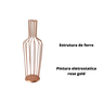 Kit 02 Porta Rolha de Ferro Garrafa Decorativo Pintura Rose Gold - 6