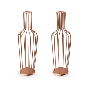 Kit 02 Porta Rolha de Ferro Garrafa Decorativo Pintura Rose Gold